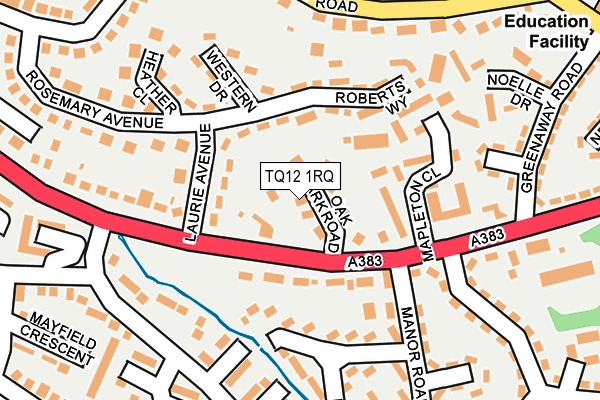TQ12 1RQ map - OS OpenMap – Local (Ordnance Survey)
