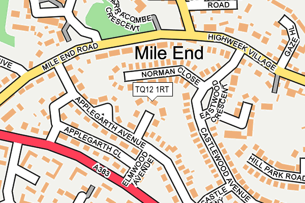 TQ12 1RT map - OS OpenMap – Local (Ordnance Survey)