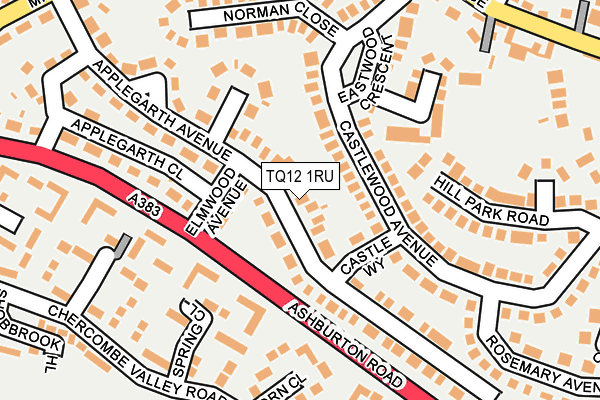 TQ12 1RU map - OS OpenMap – Local (Ordnance Survey)