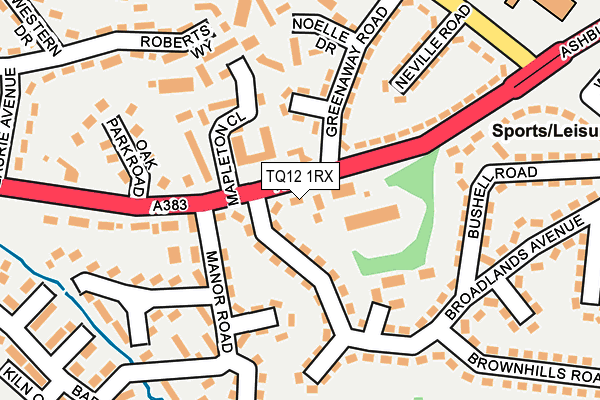 TQ12 1RX map - OS OpenMap – Local (Ordnance Survey)