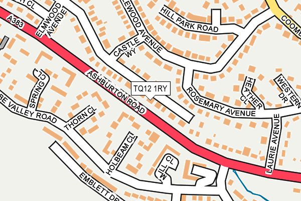 TQ12 1RY map - OS OpenMap – Local (Ordnance Survey)