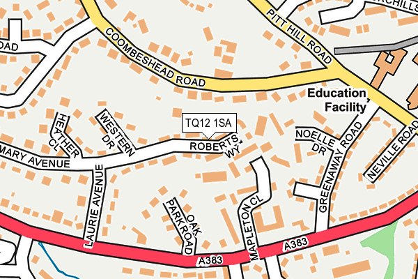 TQ12 1SA map - OS OpenMap – Local (Ordnance Survey)