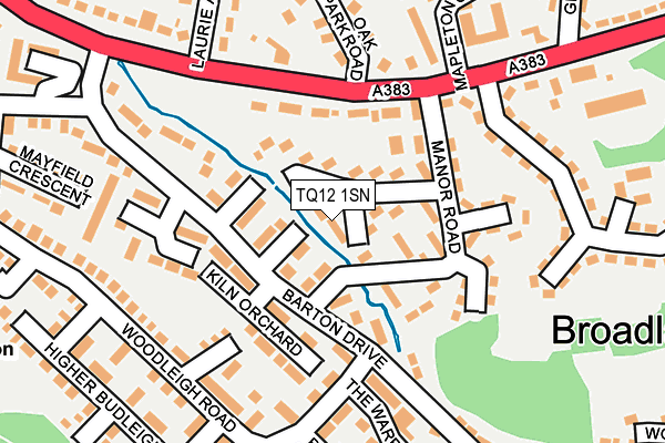 TQ12 1SN map - OS OpenMap – Local (Ordnance Survey)
