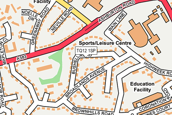 TQ12 1SP map - OS OpenMap – Local (Ordnance Survey)