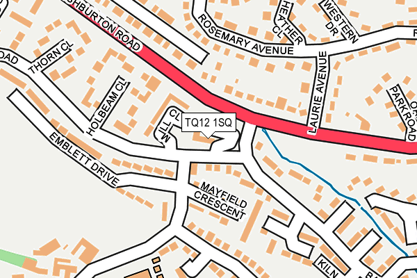 TQ12 1SQ map - OS OpenMap – Local (Ordnance Survey)
