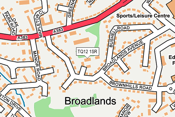 TQ12 1SR map - OS OpenMap – Local (Ordnance Survey)
