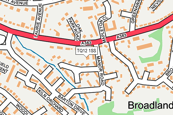 TQ12 1SS map - OS OpenMap – Local (Ordnance Survey)