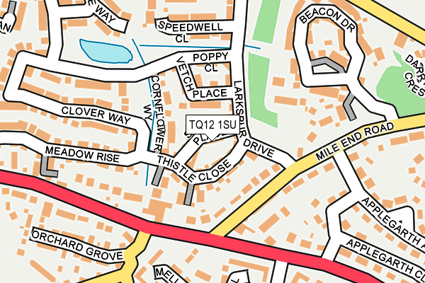 TQ12 1SU map - OS OpenMap – Local (Ordnance Survey)