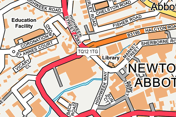 TQ12 1TG map - OS OpenMap – Local (Ordnance Survey)
