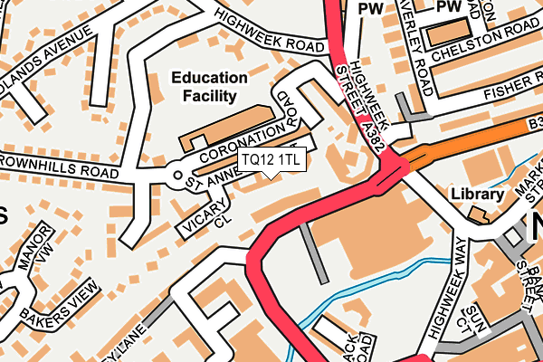 TQ12 1TL map - OS OpenMap – Local (Ordnance Survey)