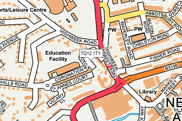 TQ12 1TY map - OS OpenMap – Local (Ordnance Survey)
