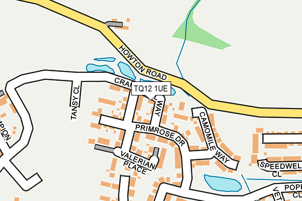 TQ12 1UE map - OS OpenMap – Local (Ordnance Survey)