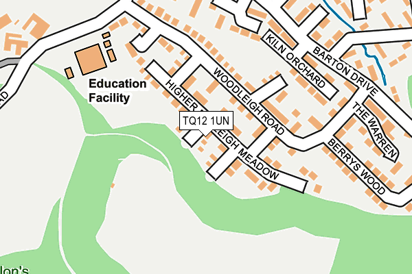 TQ12 1UN map - OS OpenMap – Local (Ordnance Survey)