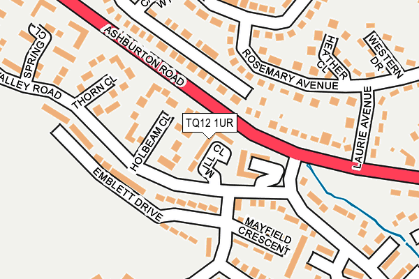 TQ12 1UR map - OS OpenMap – Local (Ordnance Survey)