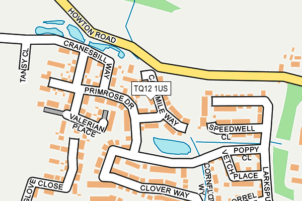 TQ12 1US map - OS OpenMap – Local (Ordnance Survey)