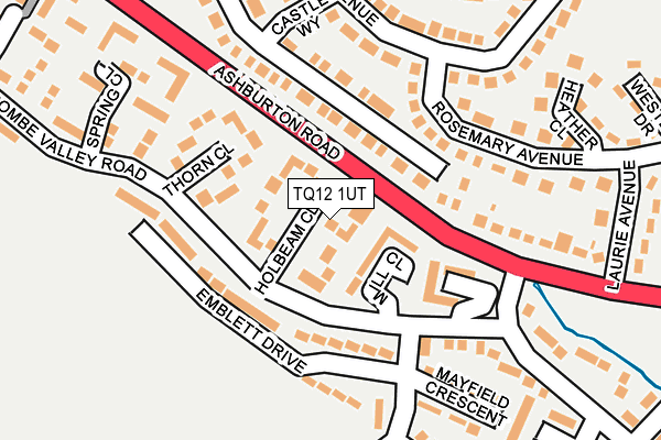 TQ12 1UT map - OS OpenMap – Local (Ordnance Survey)