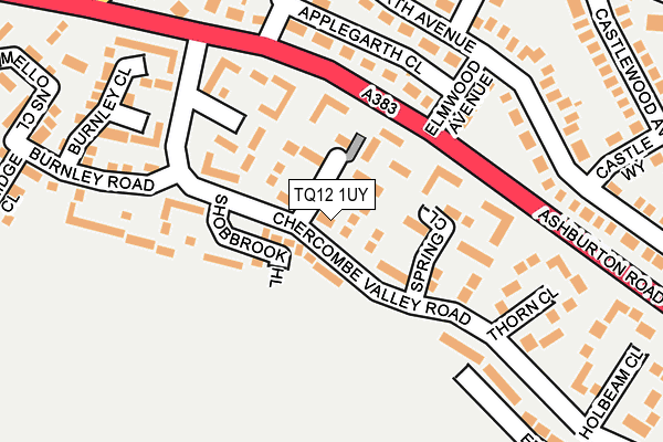 TQ12 1UY map - OS OpenMap – Local (Ordnance Survey)