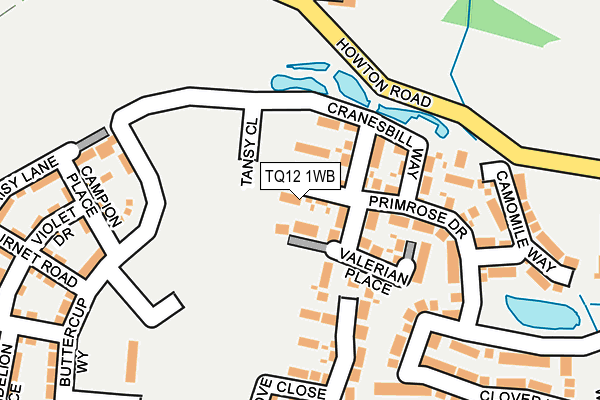TQ12 1WB map - OS OpenMap – Local (Ordnance Survey)