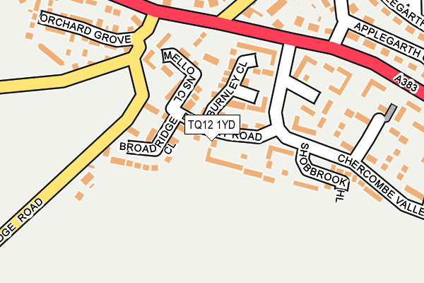 TQ12 1YD map - OS OpenMap – Local (Ordnance Survey)