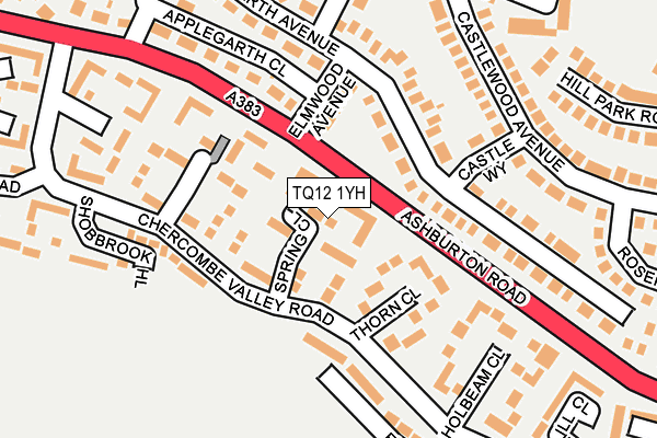 TQ12 1YH map - OS OpenMap – Local (Ordnance Survey)