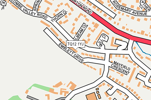 TQ12 1YJ map - OS OpenMap – Local (Ordnance Survey)