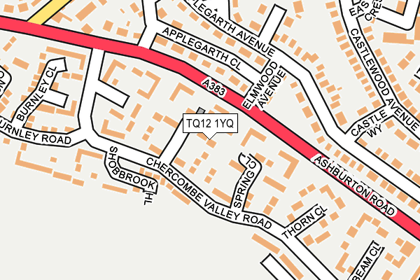 TQ12 1YQ map - OS OpenMap – Local (Ordnance Survey)