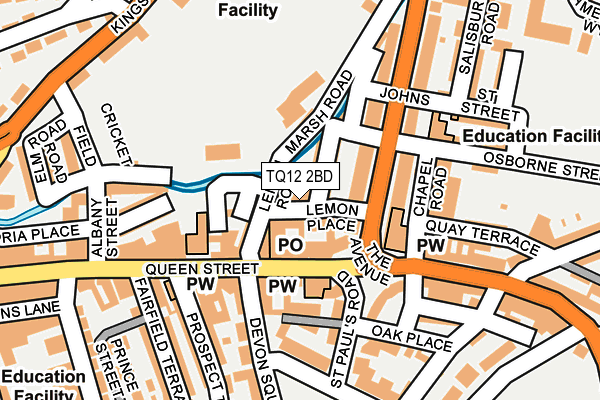 TQ12 2BD map - OS OpenMap – Local (Ordnance Survey)