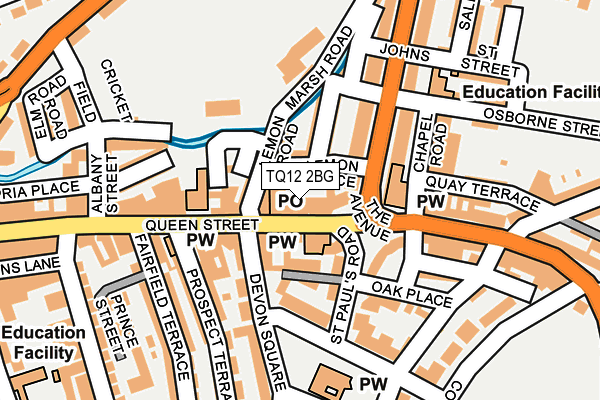 TQ12 2BG map - OS OpenMap – Local (Ordnance Survey)