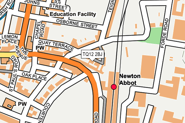 TQ12 2BJ map - OS OpenMap – Local (Ordnance Survey)