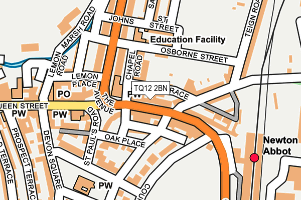 TQ12 2BN map - OS OpenMap – Local (Ordnance Survey)