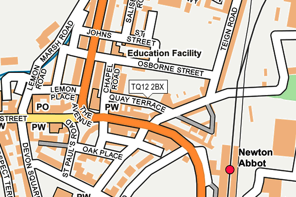 TQ12 2BX map - OS OpenMap – Local (Ordnance Survey)