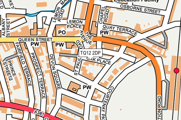 TQ12 2DP map - OS OpenMap – Local (Ordnance Survey)