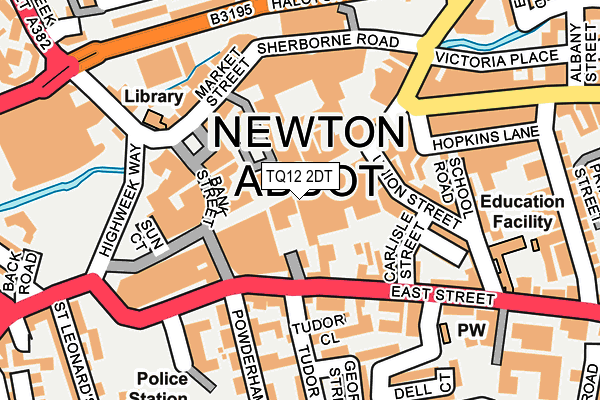 TQ12 2DT map - OS OpenMap – Local (Ordnance Survey)