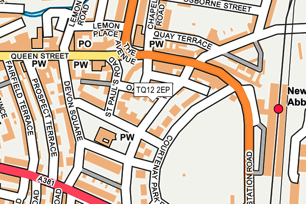 TQ12 2EP map - OS OpenMap – Local (Ordnance Survey)