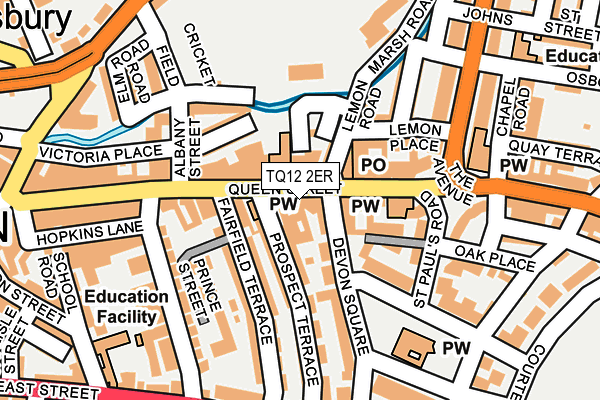 TQ12 2ER map - OS OpenMap – Local (Ordnance Survey)