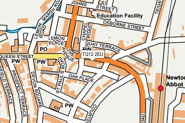 TQ12 2EU map - OS OpenMap – Local (Ordnance Survey)