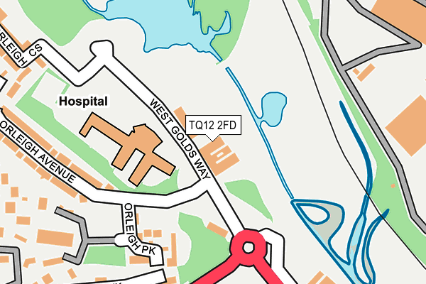 TQ12 2FD map - OS OpenMap – Local (Ordnance Survey)