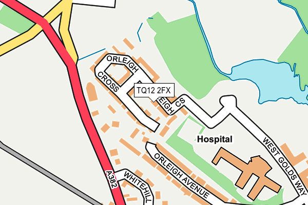 TQ12 2FX map - OS OpenMap – Local (Ordnance Survey)