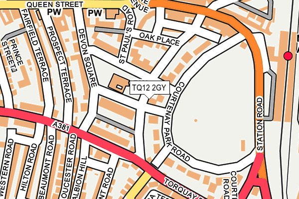 TQ12 2GY map - OS OpenMap – Local (Ordnance Survey)