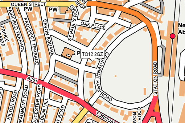 TQ12 2GZ map - OS OpenMap – Local (Ordnance Survey)