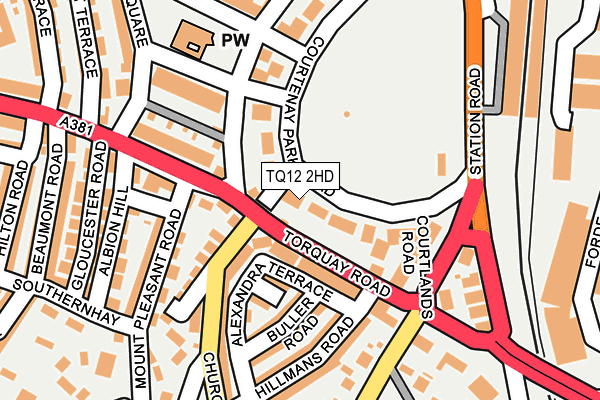 TQ12 2HD map - OS OpenMap – Local (Ordnance Survey)