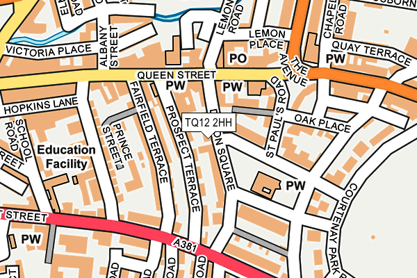 TQ12 2HH map - OS OpenMap – Local (Ordnance Survey)