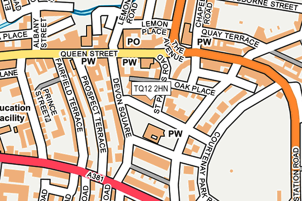 TQ12 2HN map - OS OpenMap – Local (Ordnance Survey)