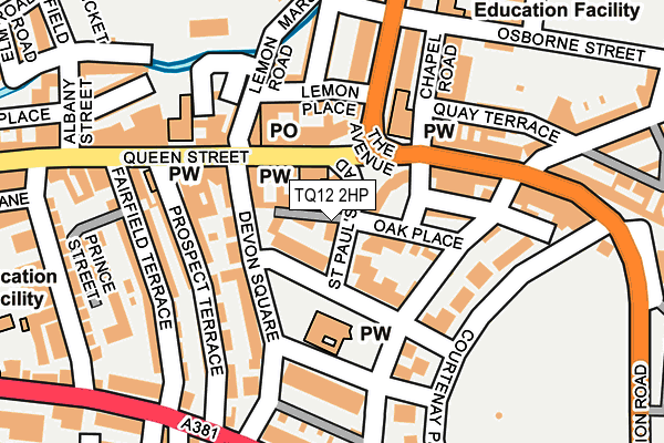 TQ12 2HP map - OS OpenMap – Local (Ordnance Survey)
