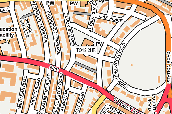 TQ12 2HR map - OS OpenMap – Local (Ordnance Survey)