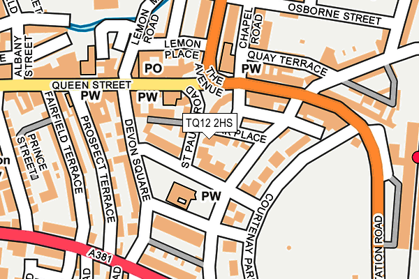 TQ12 2HS map - OS OpenMap – Local (Ordnance Survey)