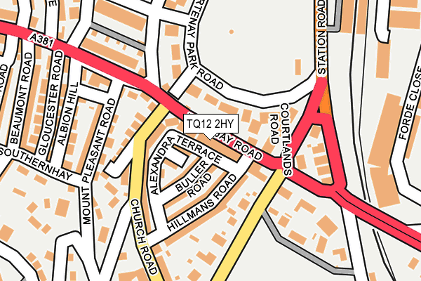 TQ12 2HY map - OS OpenMap – Local (Ordnance Survey)