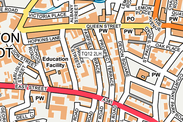 TQ12 2LH map - OS OpenMap – Local (Ordnance Survey)
