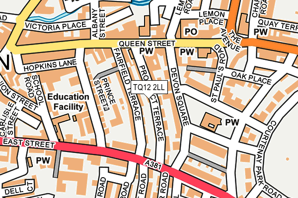 TQ12 2LL map - OS OpenMap – Local (Ordnance Survey)