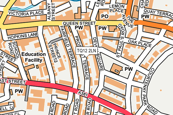 TQ12 2LN map - OS OpenMap – Local (Ordnance Survey)